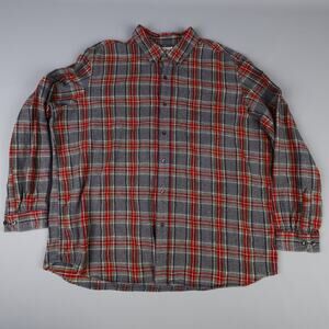 LL Bean Mens XXL-Reg Scotch Plaid Long Sleeve Flannel 228061 Cozy Casual